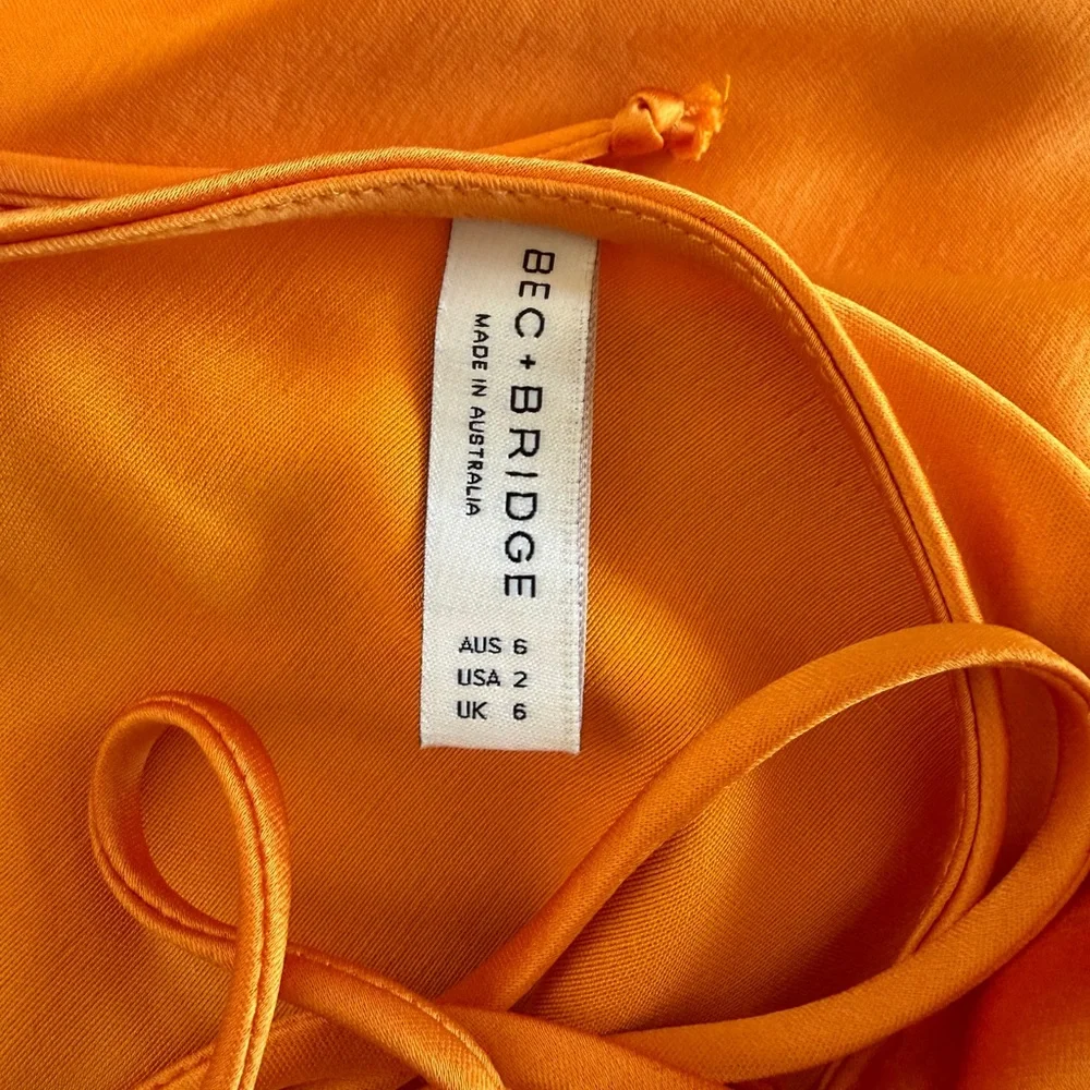 Bec and Bridge lace up midi dress in Orange - Picture 5 of 5